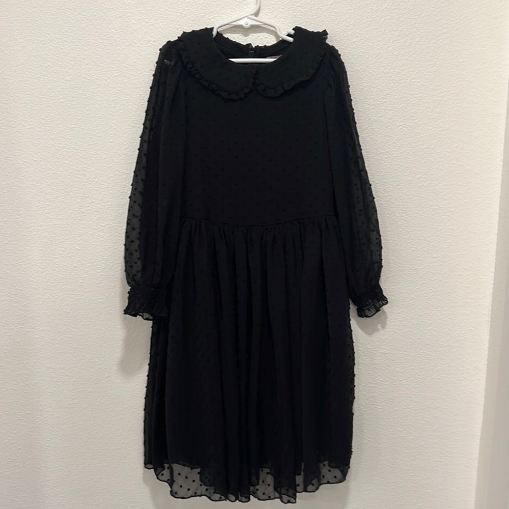Tocoto Vintage black Swiss dot dress. Size 10.